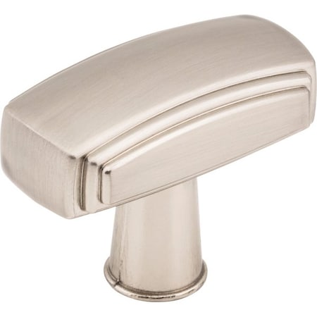 Jeffrey Alexander 1-9/16" Overall Length Satin Nickel Rectangle Delgado Cabinet Knob 519SN